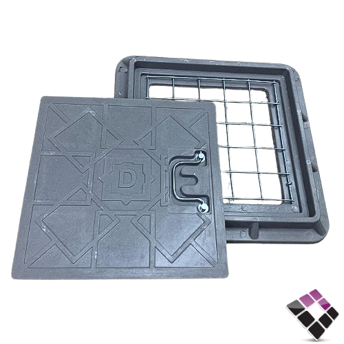 غطاء تفتيش فيبر ثقيل ADH صيني لون رمادي المقاس من الداخل من غير الحلق 50*50