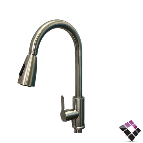 خلاط مجلى شجرة رقبة طويلة دائرية + لي سحاب أتمتيك QUALITY صيني لون تيتانيوم مطفي رقم 70014004