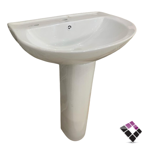 مغسلة خزف صينى ستامينا STAMINA لون ابيض عمود طويل أرضي رقم 3028