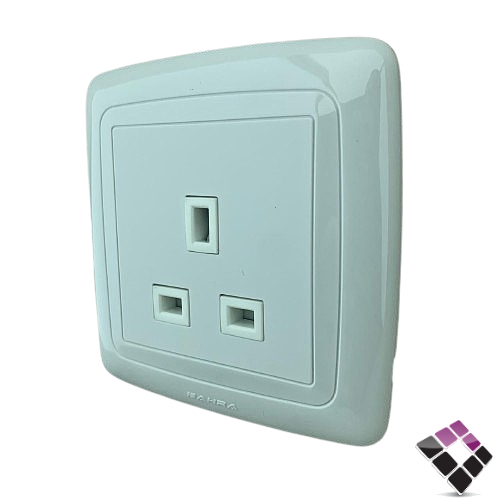 فيش بدون مفتاح 13 امبير مفرد بحرة BAHRA سعودي أبيض جديد***