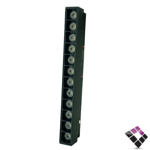 لينير مستطيل مجرى مغناطيس مجنتك موديل عيون ثابت NEW POWER جرم لون أسود 22.6CM إضاءة 4000K كريمي 12W رقم 103181