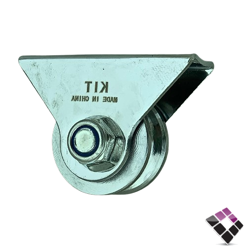 بكرة سحب باب حديد KIT موديل U ثقيل مع القاعدة 2"×50 ملم