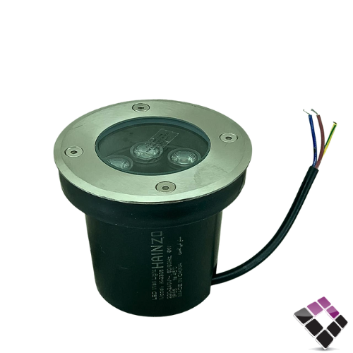 كشاف LED خارجي دفن أرضي معزول ضد الماء مدور استيل HAINZO عيون اضاءة أصفر 3.5"× 6W رقم 2802