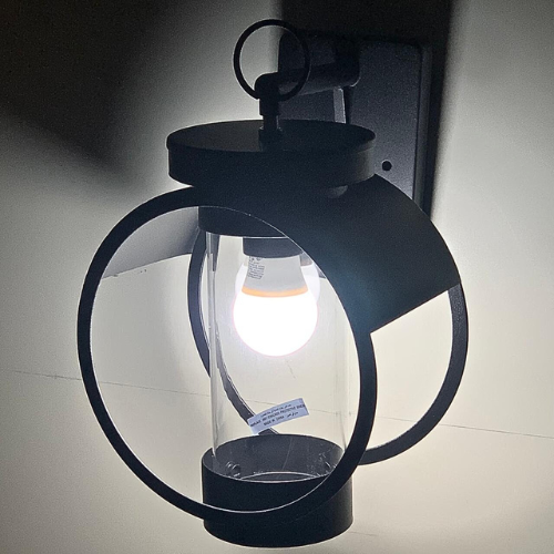 فانوس حدائق جداري خارجي HIGH STARS  جرم حديد لون أسود رقم 9027 بدون لمبة