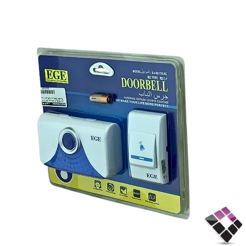 جرس نداء لا سلكي مفرد خط واحد EGE صيني مع ريموت + فيش 13A رقم BJ-9617BAC