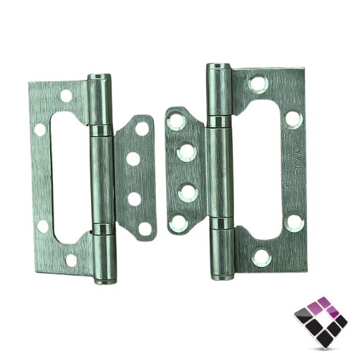 مفصلات باب خشب موديل فراشة استيل LUSTER لون فضي 4 برغي سماكة 2.5MM مقاس 3"×4" رقم BK