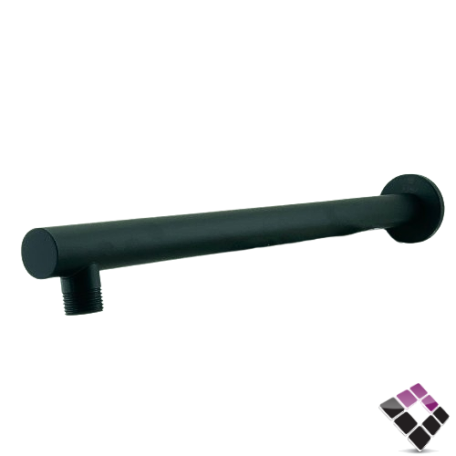 ماسورة ذراع جداري طاسة دش مطري للخلاط المخفي STALI الماني دائرية استل مطلي أسود مقاس 40 سم