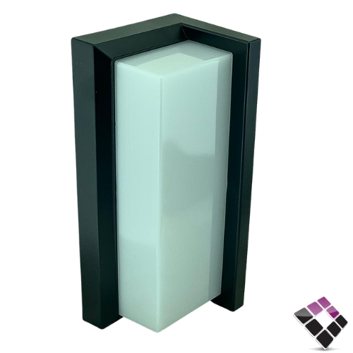 كشاف سور خارجي بلاستيك LED مستطيل NEW POWER  جرم أسود اضاءة 4000K كريمي 20W رقم 103174