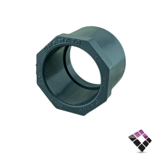 نقاص بلاستيك رمادي ضغط 80 بارد PVC شانيل 2"×1.5"