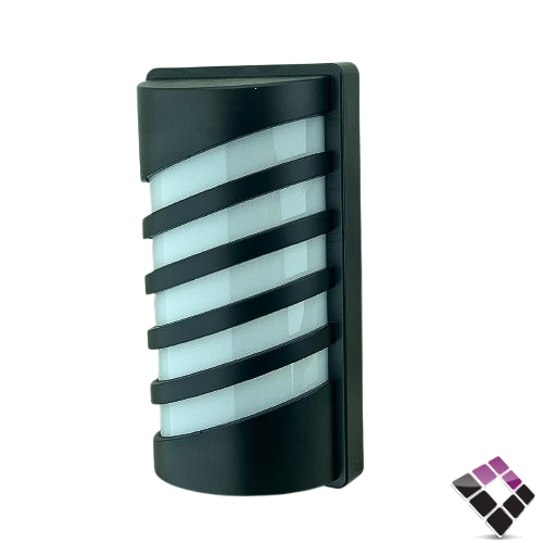 ابلك جداري LED خارجي بلاستيك  PLATO-PLUS مستطيل خطوط مائلة جرم أسود إضاءة 3000K أصفر 24W