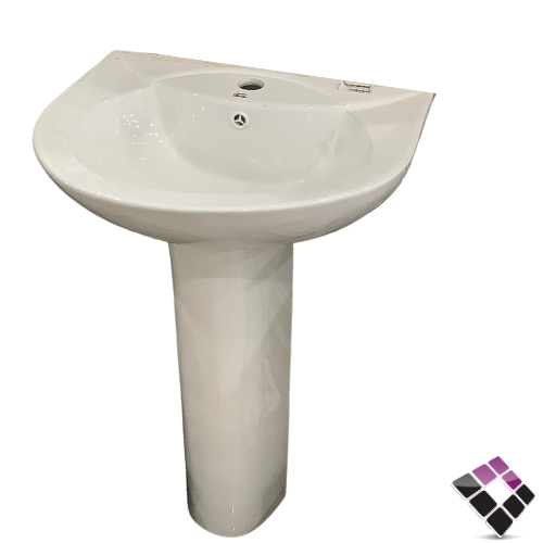 مغسلة خزف صينى ستامينا STAMINA دائرية لون ابيض عمود طويل أرضي رقم 3030