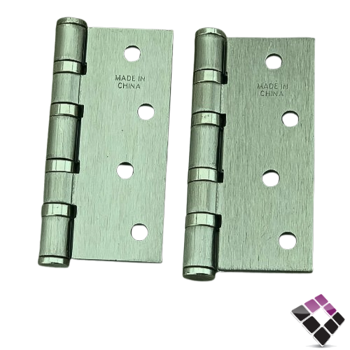 مفصلات باب خشب برمان سكاب SKAB صيني لون فضي 4 برغي سماكة 3MM مقاس 3.5"×4" رقم FHP/SN