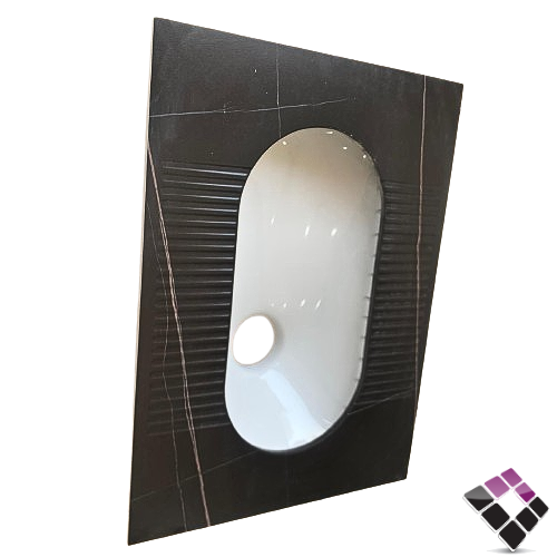 كرسي عربي خزف رخامي VITTA صيني لون أسود ترخيم أبيض كبير مطور رقم