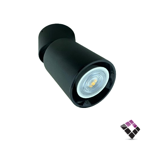 جرم سلندر المنيوم لطش خارجي مفرد متحرك قاعدة مدور ثقيل لمبة GU10 هاينزو HAINZO جرم أسود 7سم رقم GH5073 بدون لمبة