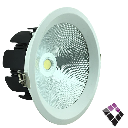 كشاف GOODCOM اسبوت LED دائري 8" عاكس عميق + مبرد إضاءة عالية أبيض+جرم أبيض ترنس خارجي-40W ***...رقم الصنف (2352832)