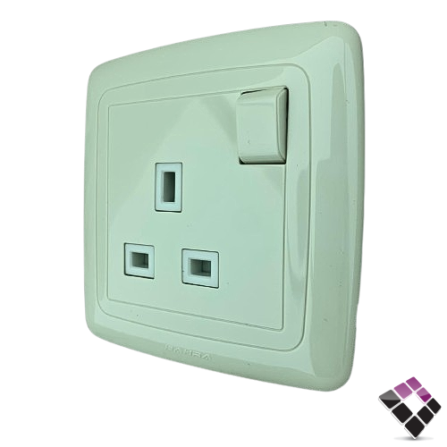 فيش مع مفتاح 13 امبير مفرد بحرة BAHRA سعودي بيج جديد***