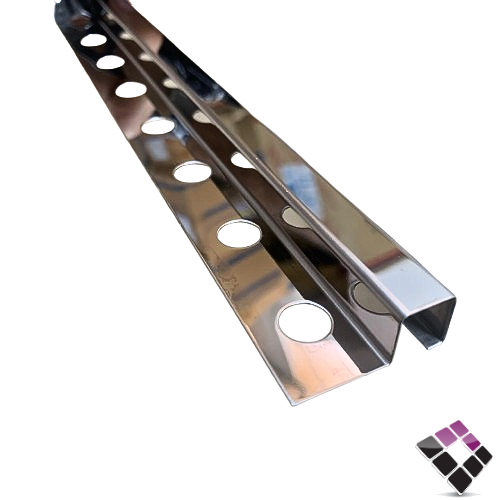 زاوية نهاية سيراميك المنيوم مربع DAR صيني لون كروم مقاس 12.5 ملم كبير طول 2.45 متر رقم SS1250S