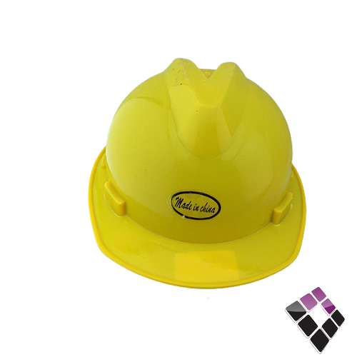 خوذة سلامة بلاستيك لون أصفر..