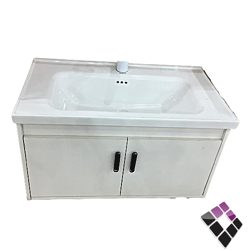 مغسلة حوض خزف دولاب بديل الخشب plywood بليوود لون أبيض  VINTORA صيني 80CM رقم VI-120-P