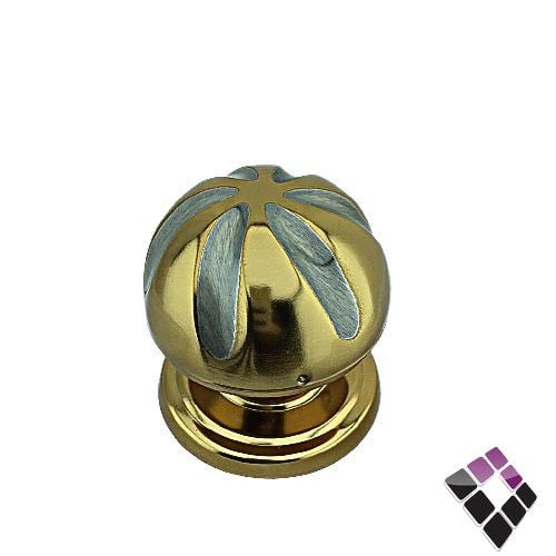 مقبض مسكة باب ROI أوربي بلغاري موديل رمانة دائري  لون ذهبي + فضي SOHA-GOLD-SATIN