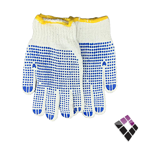 كفوف قطن مبطن بربل نقط أزرق خفيف صيني