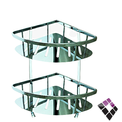 رف حمام زاوية 2 دور لون كروم MQ صيني رقم MQ-112A..رقم الصنف (37242201)