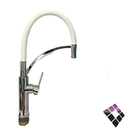 خلاط مجلى 1 خرم شجرة واقف رقبة عالية سستة بربل أبيض متحرك NORICA ايطالي موديل N-201...رقم الصنف (32114198)