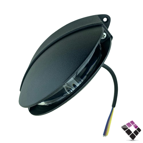 كشاف سور LED خارجي همر HUMMER صيني جرم أسود نص دائرة إضاءة 3000K أصفر 6W رقم 9587