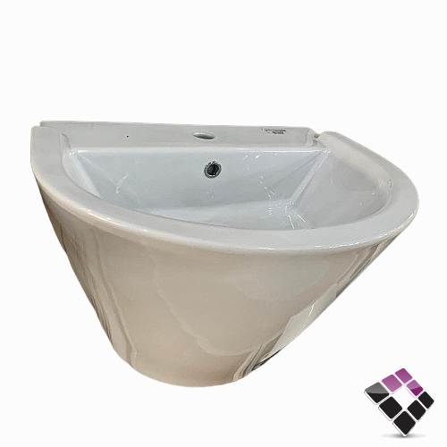 مغسله خزف ariston هندى معلق مدورة موديل برميل BAISSA لون أبيض