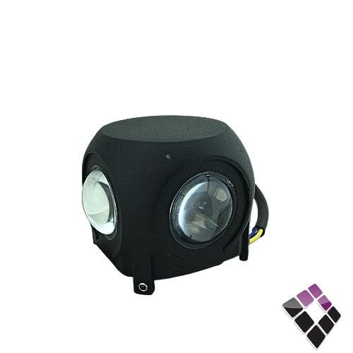 كشاف LED سور خارجي اصول التميز صيني موديل X فراشة إضاءة 4 اتجاهات جرم أسود إضاءة أصفر رقم SL-5W