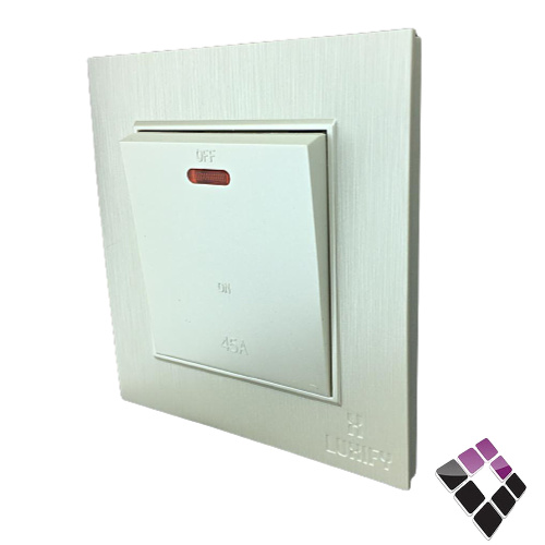 مفتاح مكيفLUXIFY صيني 7*7*45 أمبير لون لؤلؤي T5327 رقم 25000021