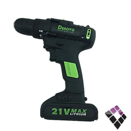 دريل  DENOVO صيني بور عالي بطارية 21 فولت سرعات متعددة فك وربط  + شنطة + 2بطارية وقاعدة شحن