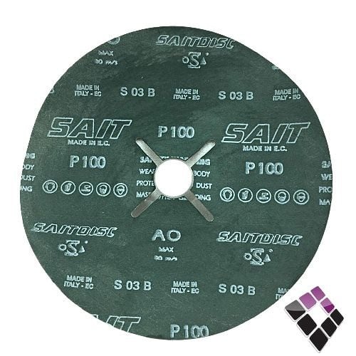 دسك صاروخ ورق صنفره SAIT ايطالي 7" سايت رقم AOP80 +100 ناعم