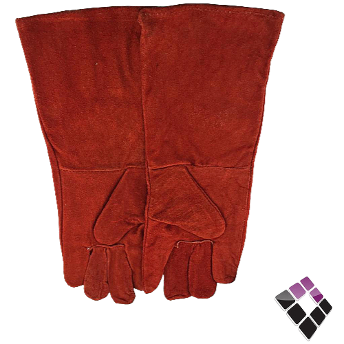 كفوف لحام جلد باكستاني ثقيل طويل احمر حجم كبير