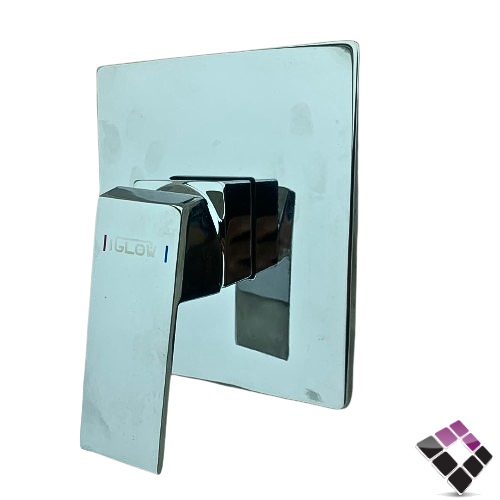 غطاء وجه + مسكة خلاط مخفي IGLOW صيني1 خط مخرج واحد للماء لون كروم موديل مربع رقم GH-S02CR