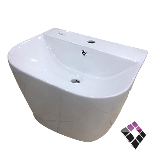 مغسلة معلقة قطعة واحدة ORIENT STANDARD صينى خزف أبيض مربعة مبرومة رقم OS2120311