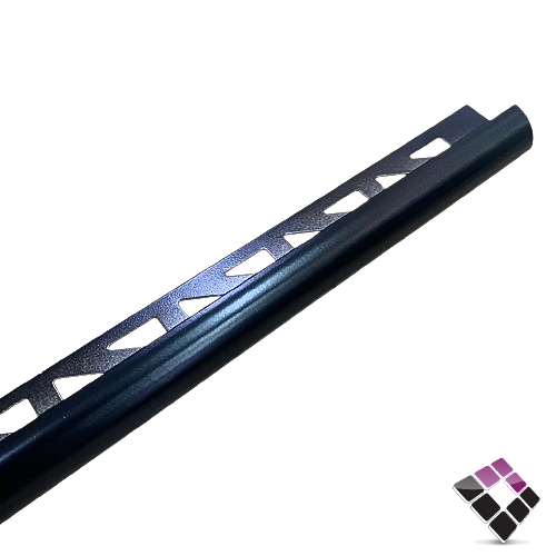 زاوية نهاية سيراميك المنيوم مبروم DAR صيني لون أسود مقاس 12 ملم كبير طول 2.45 متر رقم LT12-BLACK