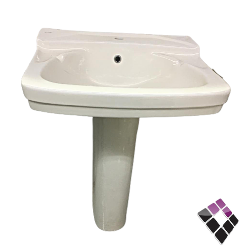 مغسلة خزف بورسلينا سعودي عمود كامل موديل فله لون بيج نخب أول