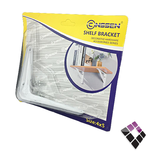 طقم زاوية رف NSSEN صيني لون أبيض عدد 4 حبة مقاس 5"×4"..