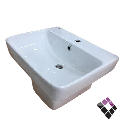 مغسلة خزف معلق EROS هندي موديل اليكسا ALEXA مربعة كبيرة لون أبيض قطعة واحدة رقم ERS340114.