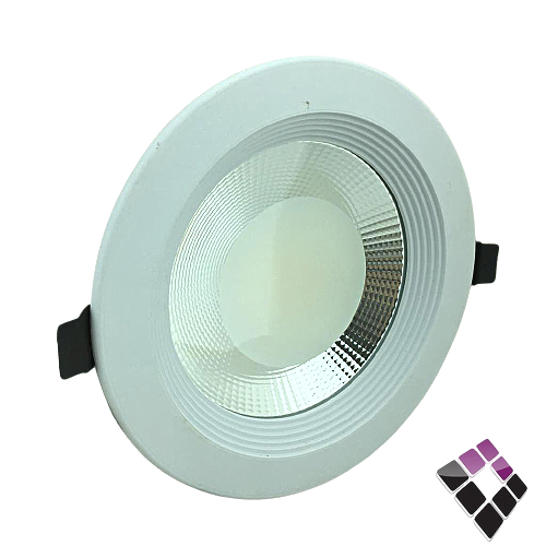 كشاف LED اسبوت داخلي HIGH STAR مدور 5"جرم أبيضCOB إضاءة أصفر W15 ***