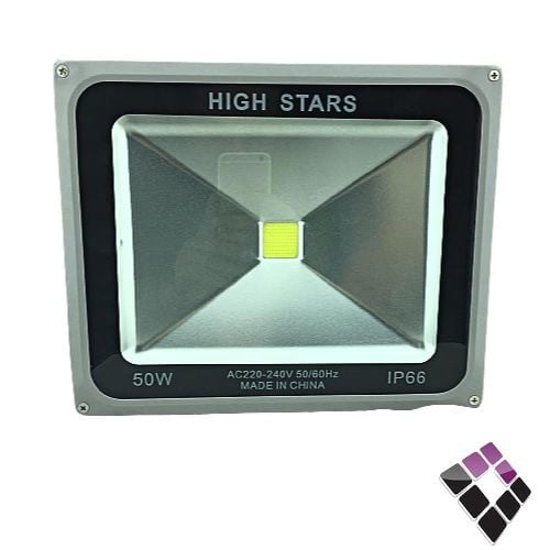 كشاف LED خارجي كوبس HIGH STARS+NOMI جرم اسود+ رمادي إضاءة أبيض50W ***