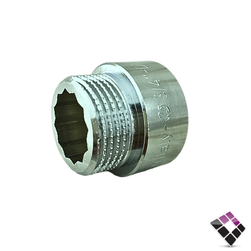 جلبة ذكر نحاس مطلي كروم ثقيل جنرال GENERAL Fittings ايطالي مقاس 3/4"×15 ملم