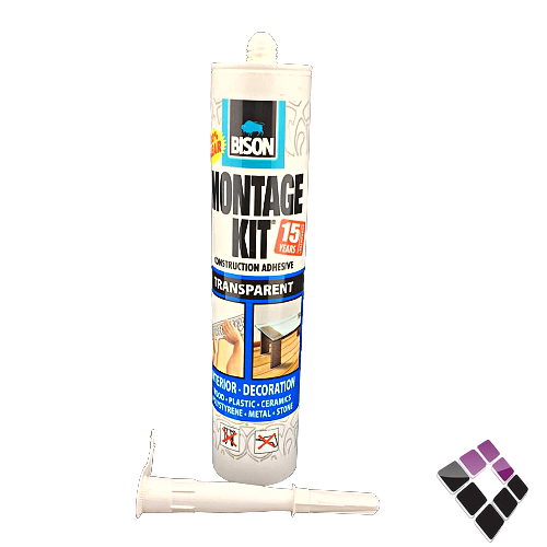 معجون سلكون BISON ماركة الثور مونتاج كيت هولندي متعدد الاستخدامات يثبت مثل اخشاب+معادن+بلاستيك+سيراميك داخلي رطب أو ناشف MONTAGE-KIT