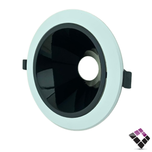 جرم سبوت لايت دائري 6"×14سم من الداخل مانع توهج HIGH STARS جرم خارجي لون أبيض داخلي أسود مقاس 6"