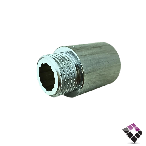 جلبة ذكر نحاس مطلي كروم ثقيل جنرال GENERAL Fittings ايطالي مقاس 1/2"×30 ملم