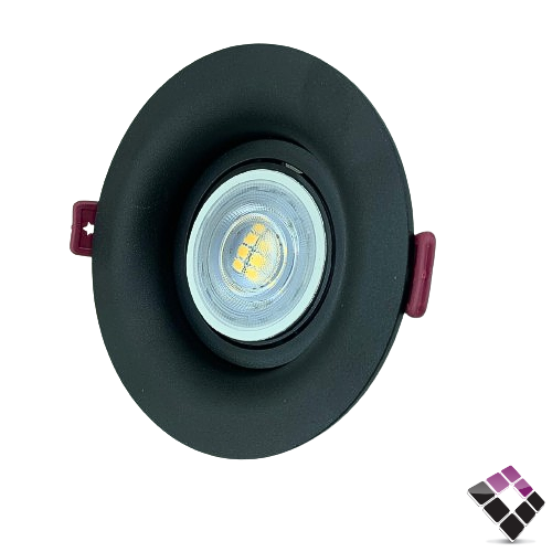 جرم سبوت مفرد مانع توهج المنيوم دائري HAINZO جرم خارجي عريض لون أسود لماع مقاس 3" رقم GH6021RD بدون لمة