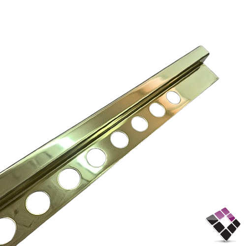 زاوية نهاية سيراميك المنيوم مربع DAR صيني لون ذهبي لماع مقاس 12MM طول 2.45M رقم SS1250G