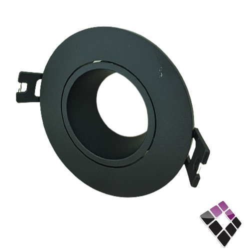 جرم سبوت لايت مفرد دائري مانع توهج HIGH STARS صيني جرم خارجي أسود داخلي أسود مطفي متحرك مقاس 2" رقم HS-R-BK-BK-01..