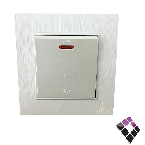 مفتاح مكيفLUXIFY صيني 7*7*45 أمبير لون لؤلؤي T5327 رقم 25000021